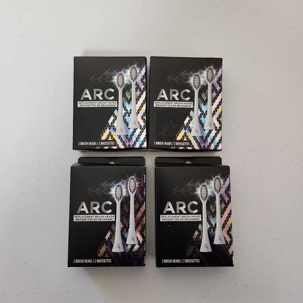 LOT 4 ARC Replacement Toothbrush Heads Oral Care Electric Sonic Brush WHITE NEW